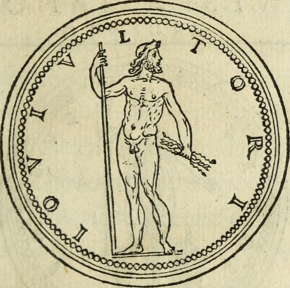 An illustration from Discorso della religione antica de Romani, insieme vn'altro Discorso della castrametatione, et disciplina militare, bagni, & essercitij antichi di detti Romani;, 1569, leaf 68
