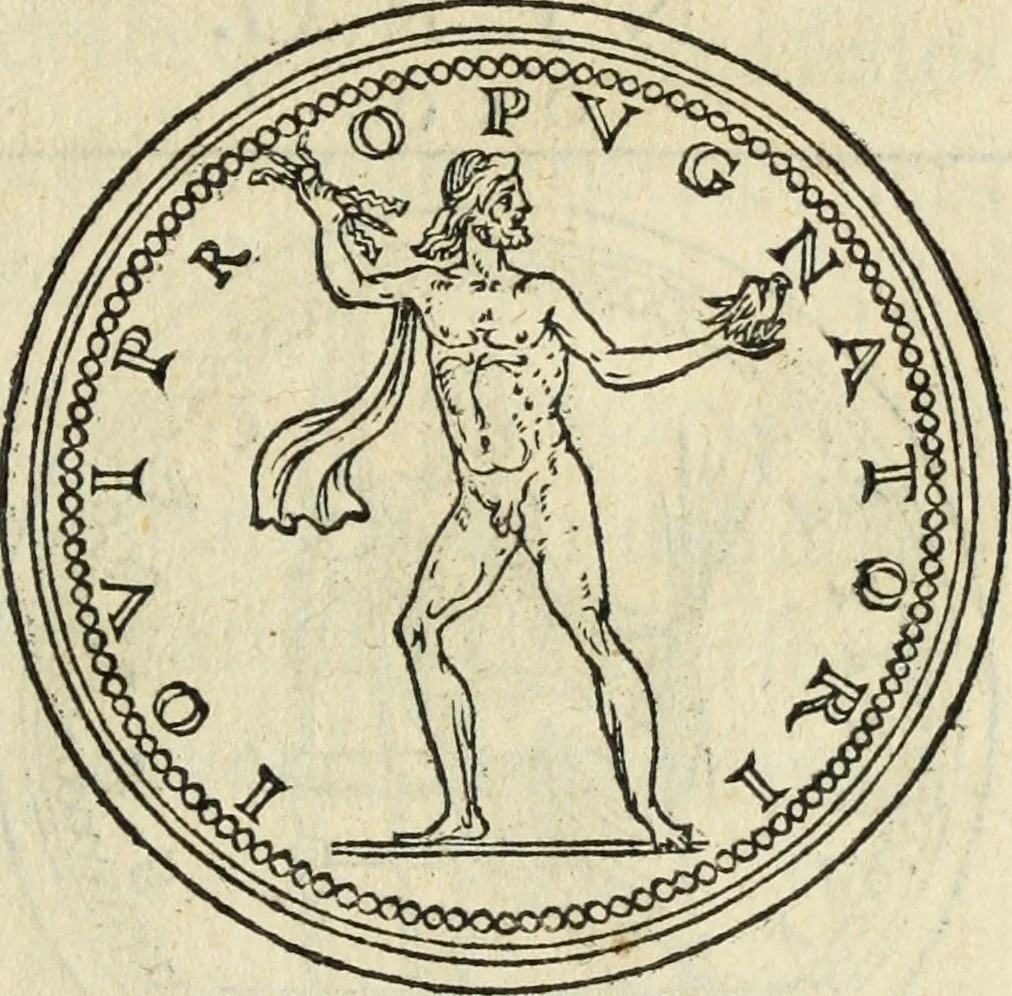 An illustration from Discorso della religione antica de Romani, insieme vn'altro Discorso della castrametatione, et disciplina militare, bagni, & essercitij antichi di detti Romani;, 1569, leaf 68