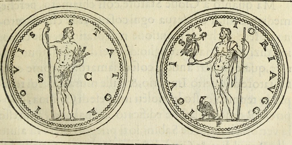 An illustration from Discorso della religione antica de Romani, insieme vn'altro Discorso della castrametatione, et disciplina militare, bagni, & essercitij antichi di detti Romani;, 1569, leaf 68