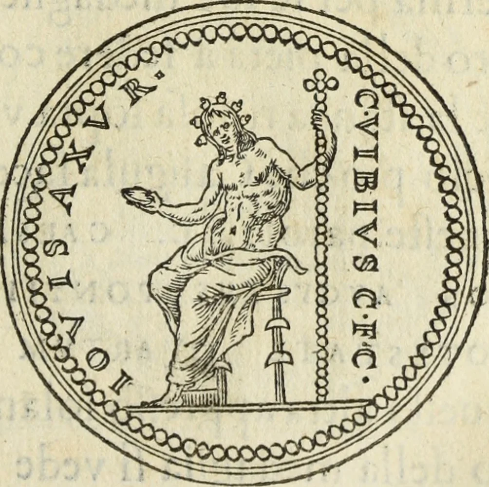 An illustration from Discorso della religione antica de Romani, insieme vn'altro Discorso della castrametatione, et disciplina militare, bagni, & essercitij antichi di detti Romani;, 1569, leaf 70