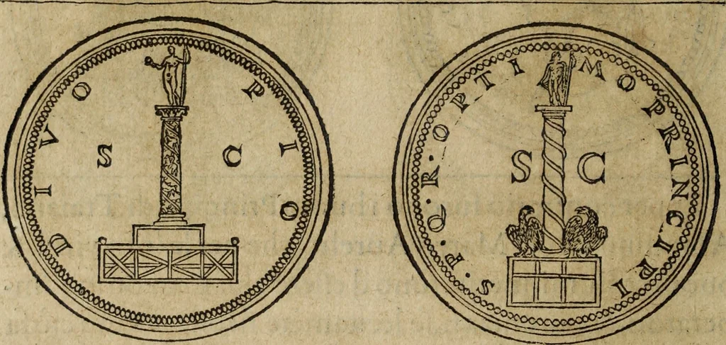 An illustration from Discorso della religione antica de Romani, insieme vn'altro Discorso della castrametatione, et disciplina militare, bagni, & essercitij antichi di detti Romani;, 1569, leaf 81