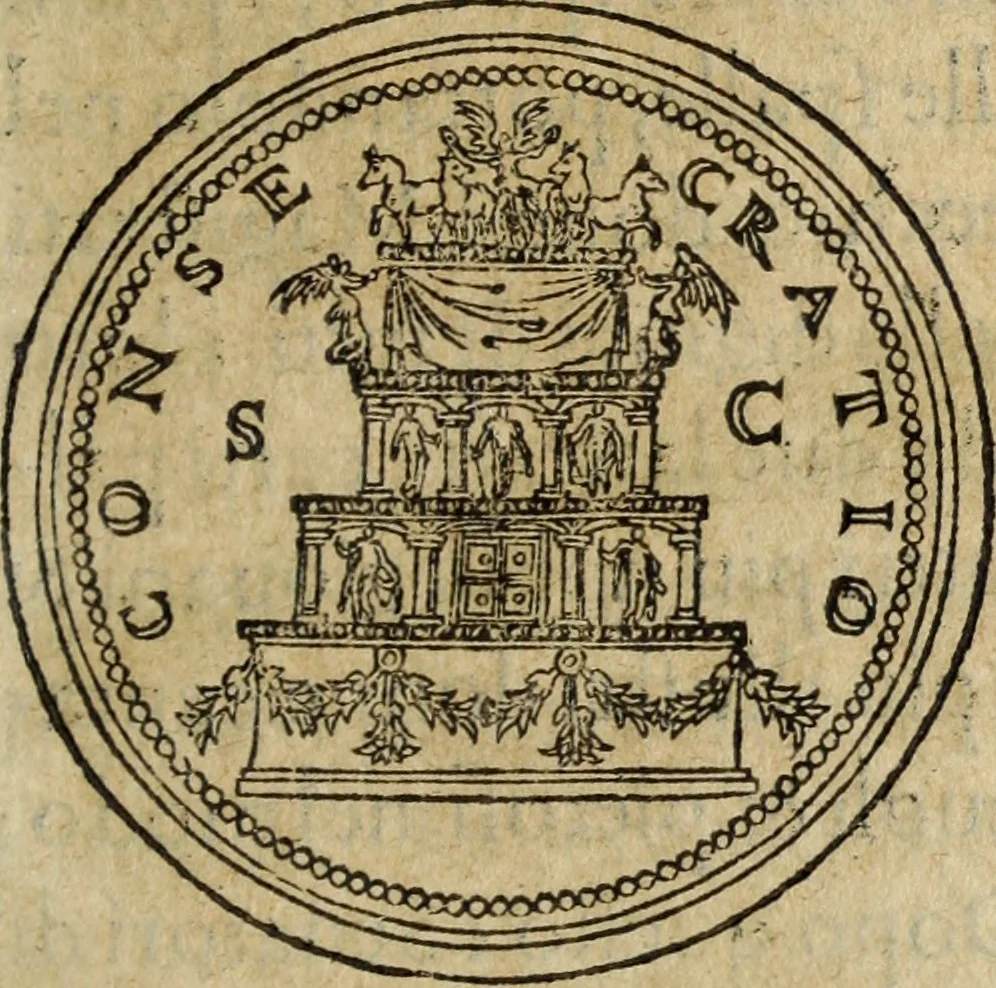 An illustration from Discorso della religione antica de Romani, insieme vn'altro Discorso della castrametatione, et disciplina militare, bagni, & essercitij antichi di detti Romani;, 1569, leaf 82