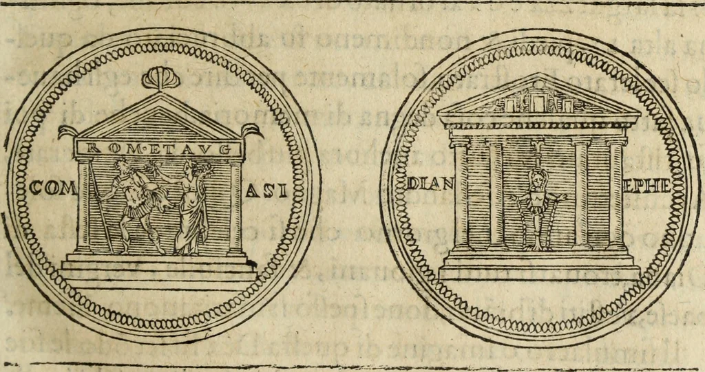 An illustration from Discorso della religione antica de Romani, insieme vn'altro Discorso della castrametatione, et disciplina militare, bagni, & essercitij antichi di detti Romani;, 1569, leaf 86