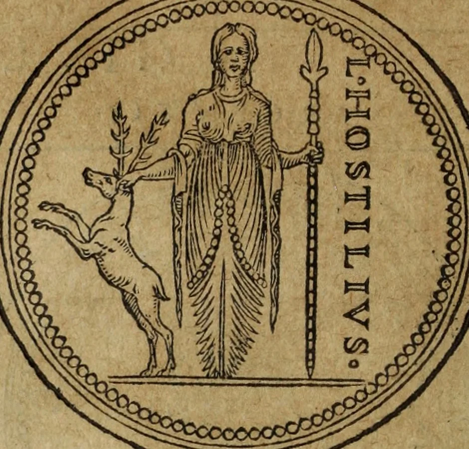 An illustration from Discorso della religione antica de Romani, insieme vn'altro Discorso della castrametatione, et disciplina militare, bagni, & essercitij antichi di detti Romani;, 1569, leaf 89