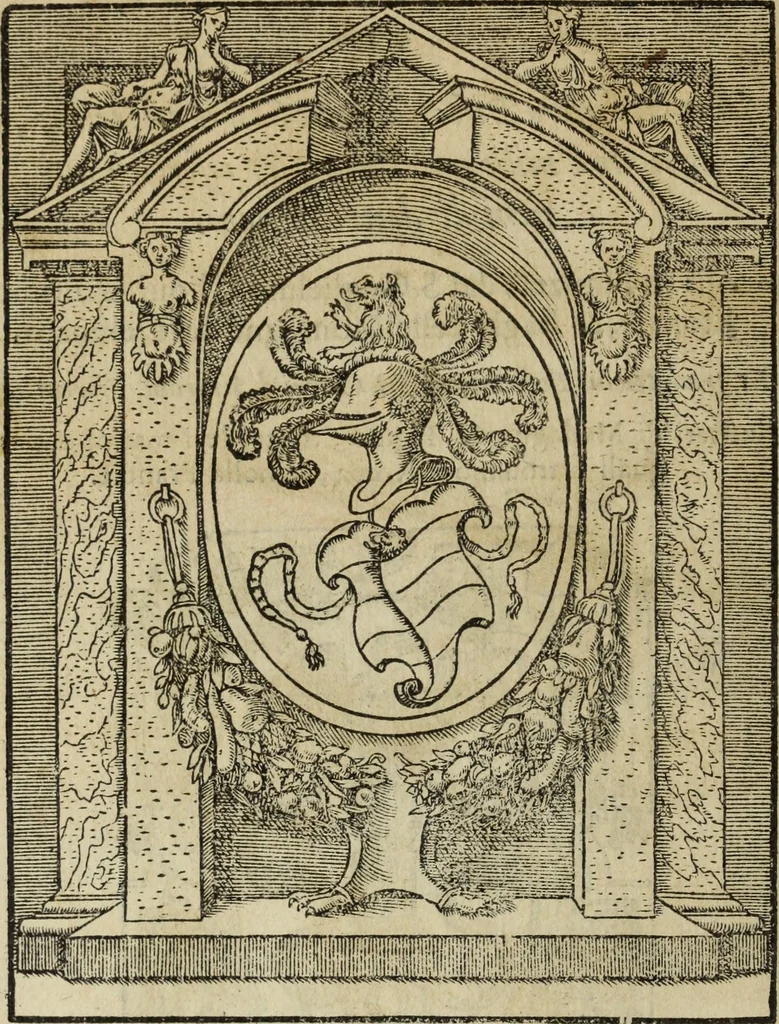 An illustration from Discorso della religione antica de Romani, insieme vn'altro Discorso della castrametatione, et disciplina militare, bagni, & essercitij antichi di detti Romani;, 1569, leaf 9
