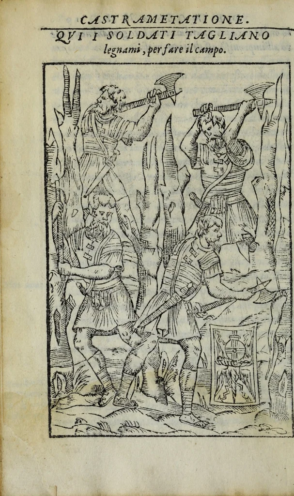 An illustration from Discorso del S. Gvglielmo Chovl ... sopra la castrametatione & bagni antichi de i Greci & Romani, 1559, leaf 41