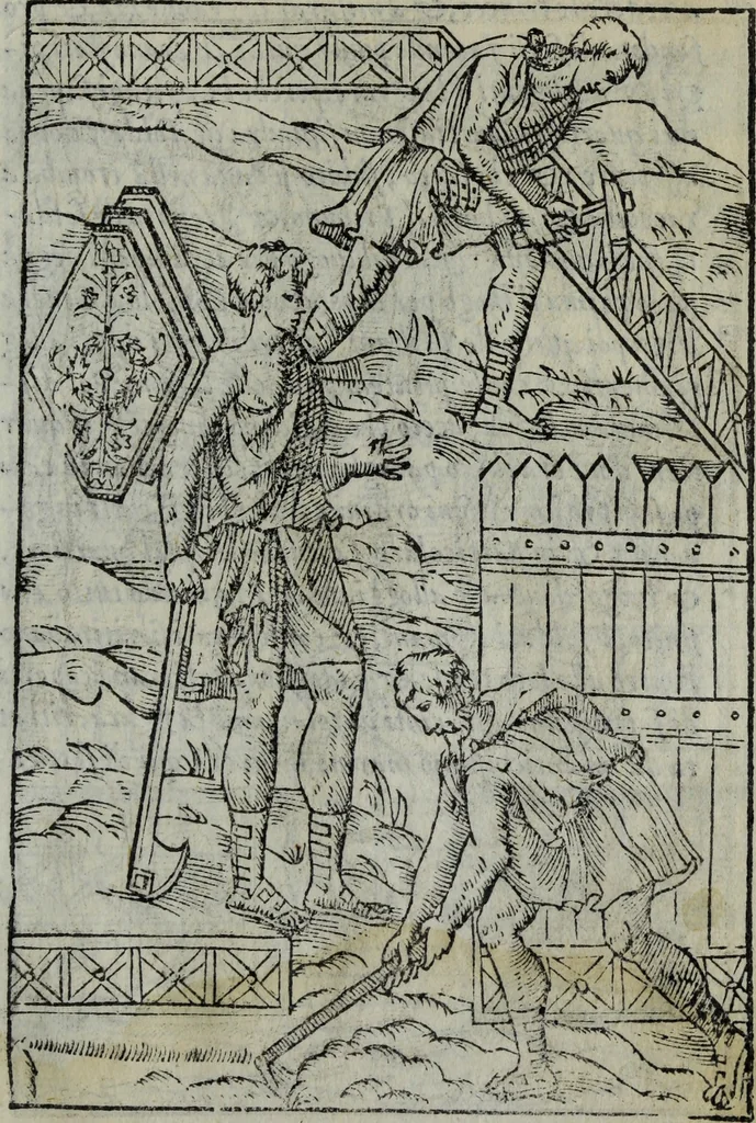 An illustration from Discorso del S. Gvglielmo Chovl ... sopra la castrametatione & bagni antichi de i Greci & Romani, 1559, leaf 42