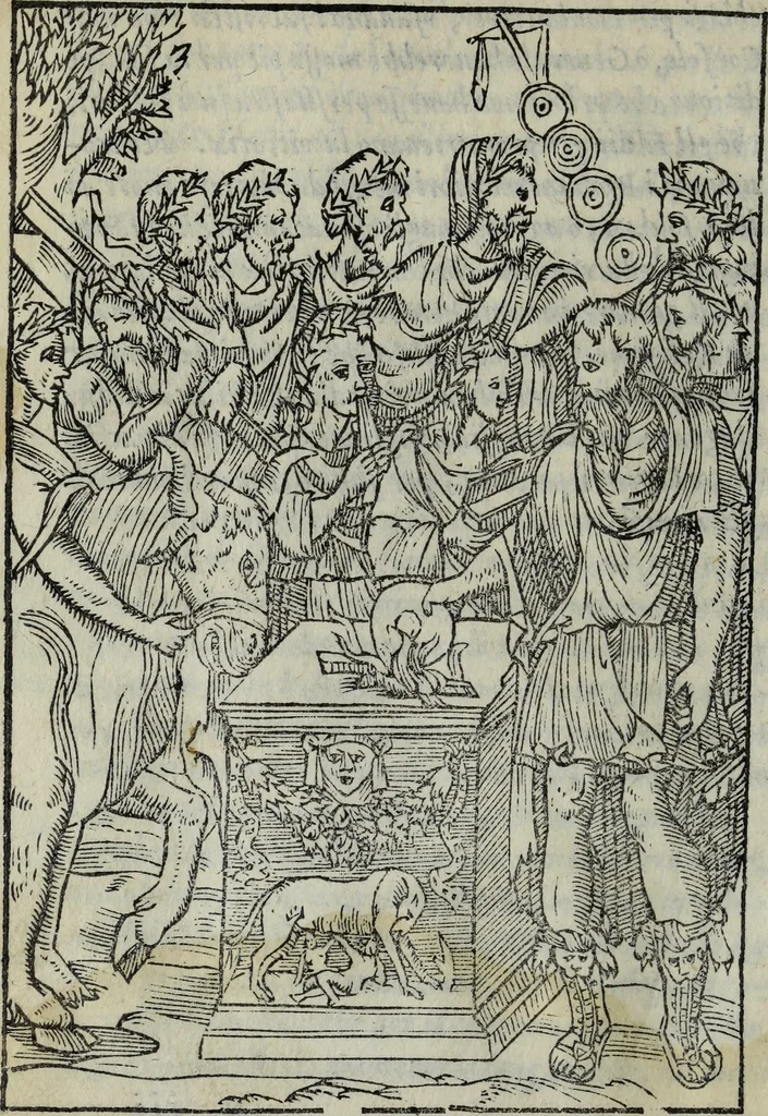 An illustration from Discorso del S. Gvglielmo Chovl ... sopra la castrametatione & bagni antichi de i Greci & Romani, 1559, leaf 57
