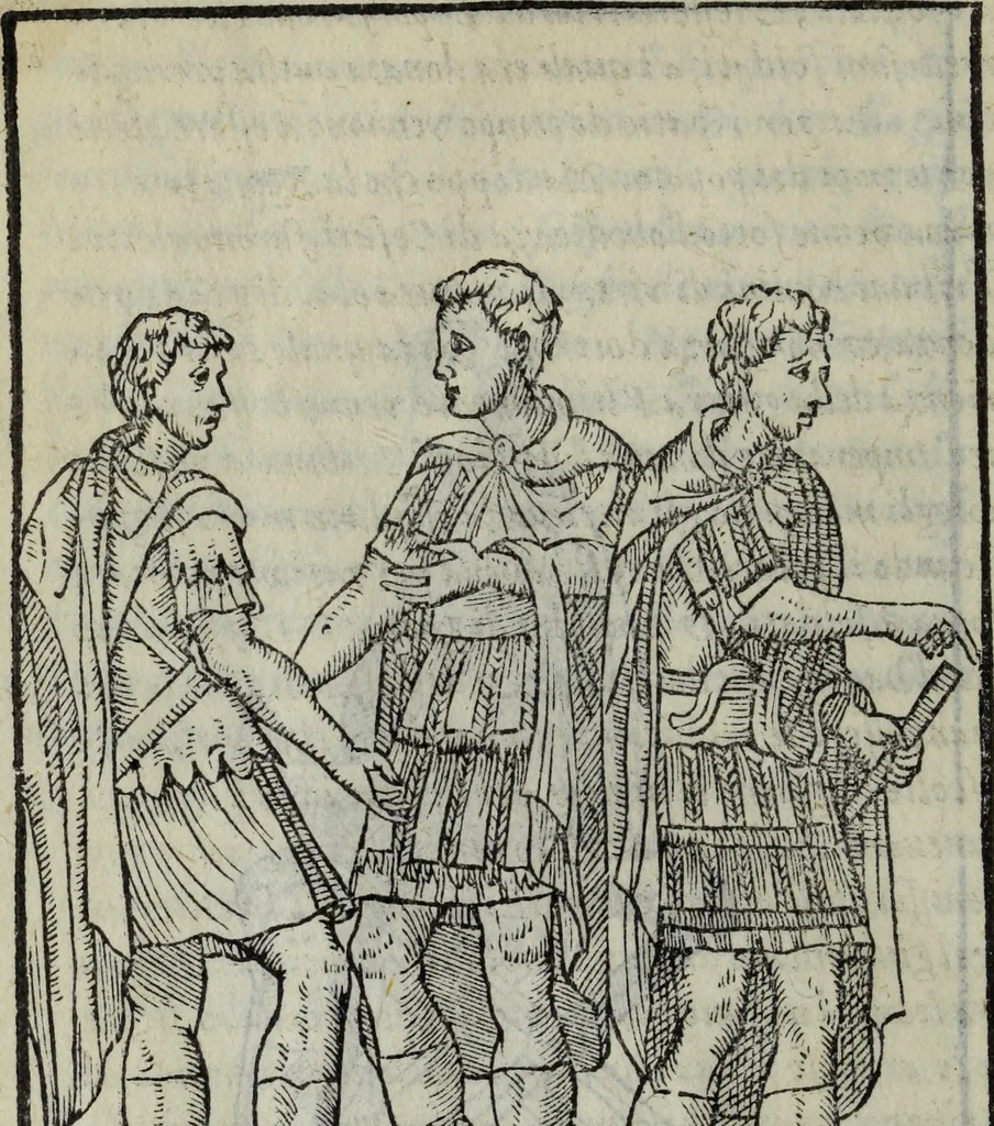An illustration from Discorso del S. Gvglielmo Chovl ... sopra la castrametatione & bagni antichi de i Greci & Romani, 1559, leaf 81