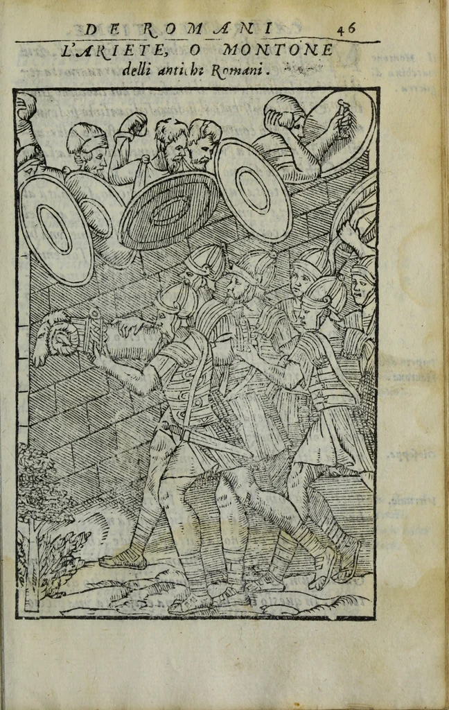 An illustration from Discorso del S. Gvglielmo Chovl ... sopra la castrametatione & bagni antichi de i Greci & Romani, 1559, leaf 94