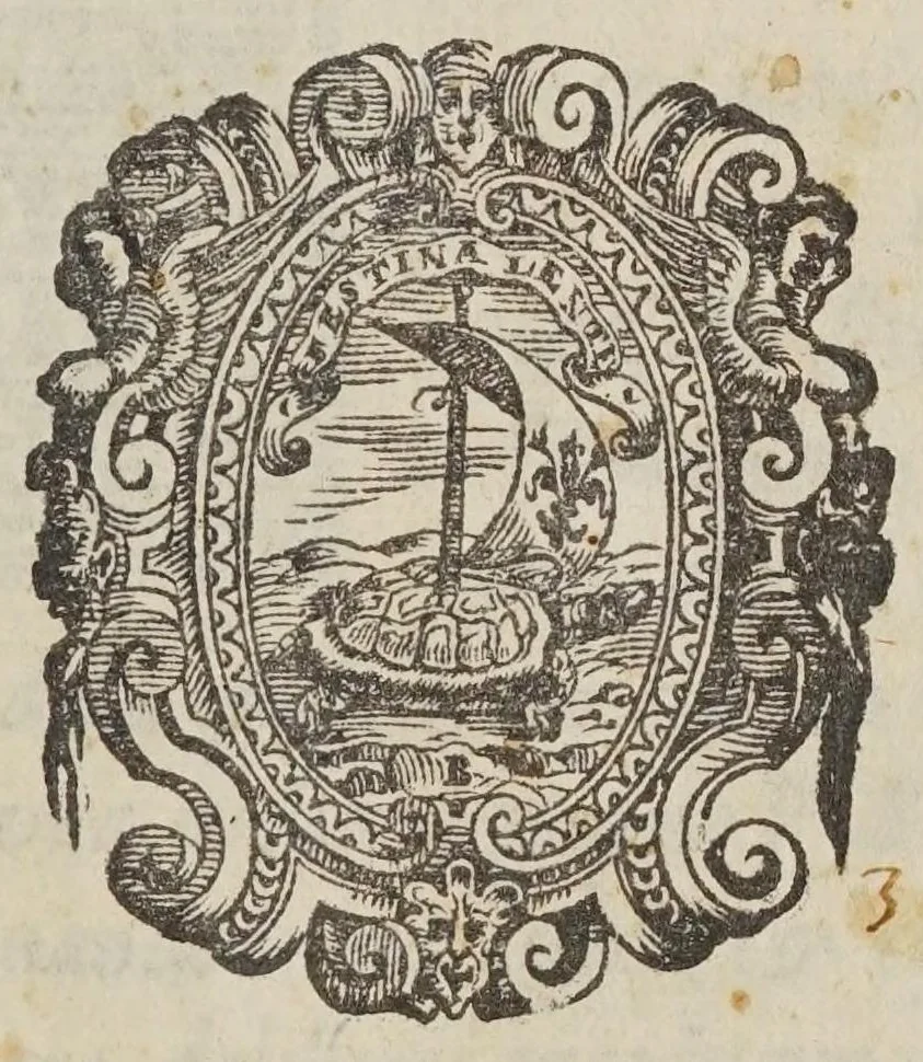 An illustration from Discorso di Domenico Mellini : nel quale si proua contra l'oppenione di alcuni non si potere artifizialmente ritrouare, ne dare ad vn corpo composto di materia corrottibile vn mouimento, che sia continouo & perpetuo, 1583, leaf 5