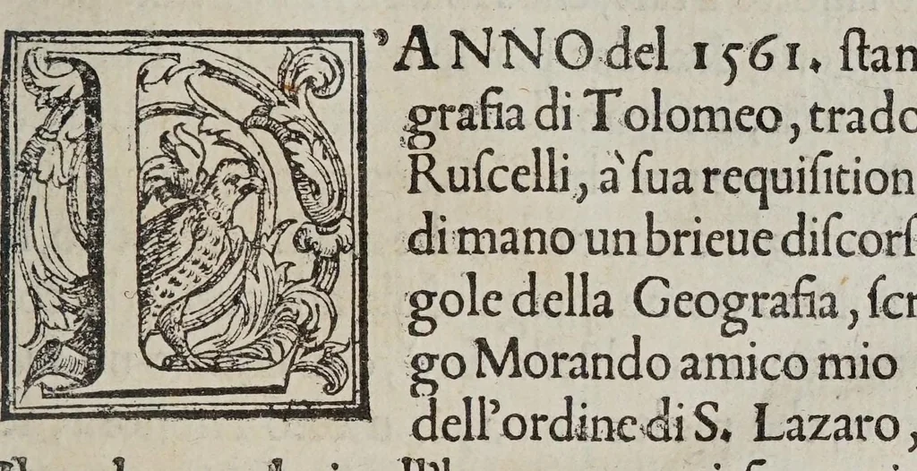 An illustration from Discorso di M. Gioseppe Moleto ... nel quale con uia facile & brieue, si dichiarano & insegnano tutti i termini, & tutte le regole appartenenti alla geografia : di nuouo dal proprio autore ricorretto, & accresciuto del modo di far i mappamondi, le balle, le tauole di geografia : di trouar le differenze delle lunghezze, & delle larghezze, di molte figure : & di molte, & molte cose necessarie alla perfettione della scienza, che nell'altro mancauano. --, 1573, leaf 5