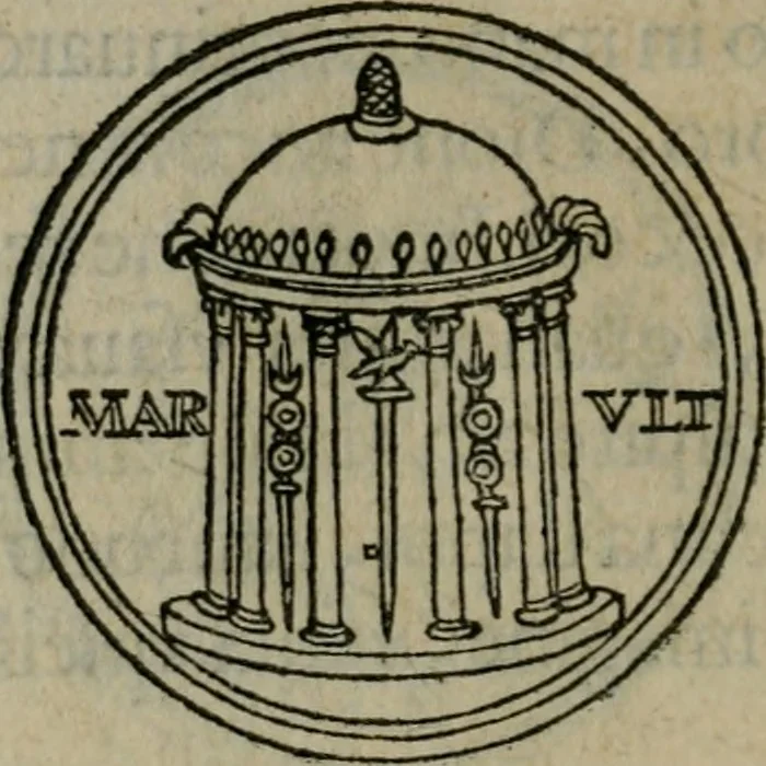 An illustration from Discorso di m. Sebastiano Erizzo, sopra le medaglie antiche : con la particolar dichiaratione di molti riuersi, 1559, leaf 155