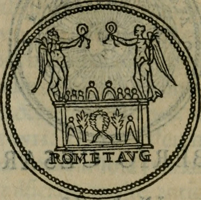 An illustration from Discorso di m. Sebastiano Erizzo, sopra le medaglie antiche : con la particolar dichiaratione di molti riuersi, 1559, leaf 181