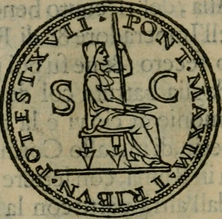 An illustration from Discorso di m. Sebastiano Erizzo, sopra le medaglie antiche : con la particolar dichiaratione di molti riuersi, 1559, leaf 183