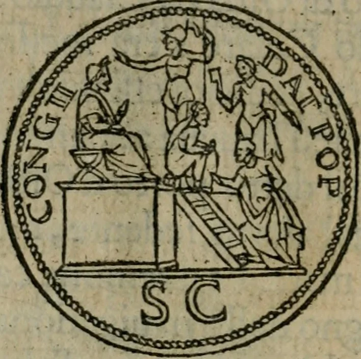 An illustration from Discorso di m. Sebastiano Erizzo, sopra le medaglie antiche : con la particolar dichiaratione di molti riuersi, 1559, leaf 193