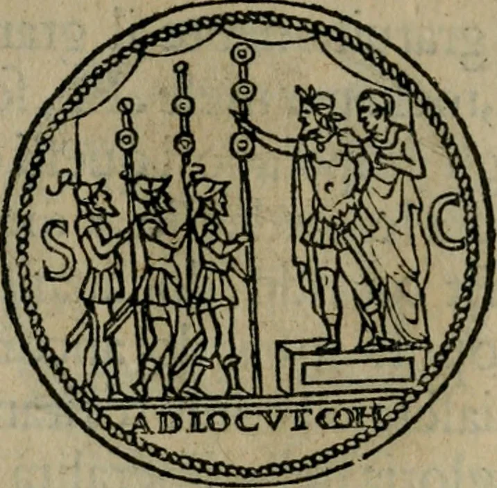 An illustration from Discorso di m. Sebastiano Erizzo, sopra le medaglie antiche : con la particolar dichiaratione di molti riuersi, 1559, leaf 195
