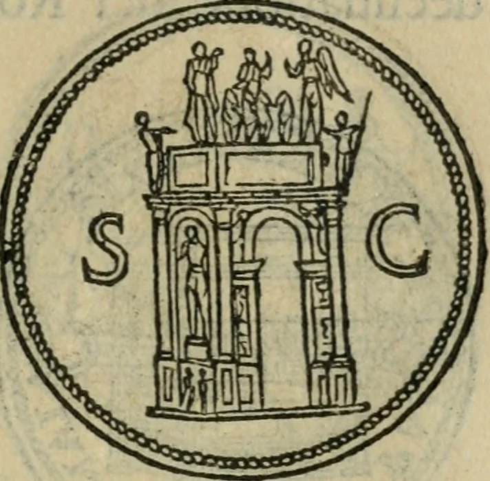An illustration from Discorso di m. Sebastiano Erizzo, sopra le medaglie antiche : con la particolar dichiaratione di molti riuersi, 1559, leaf 196