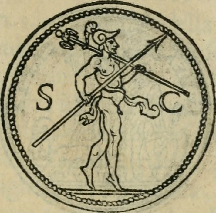 An illustration from Discorso di m. Sebastiano Erizzo, sopra le medaglie antiche : con la particolar dichiaratione di molti riuersi, 1559, leaf 208