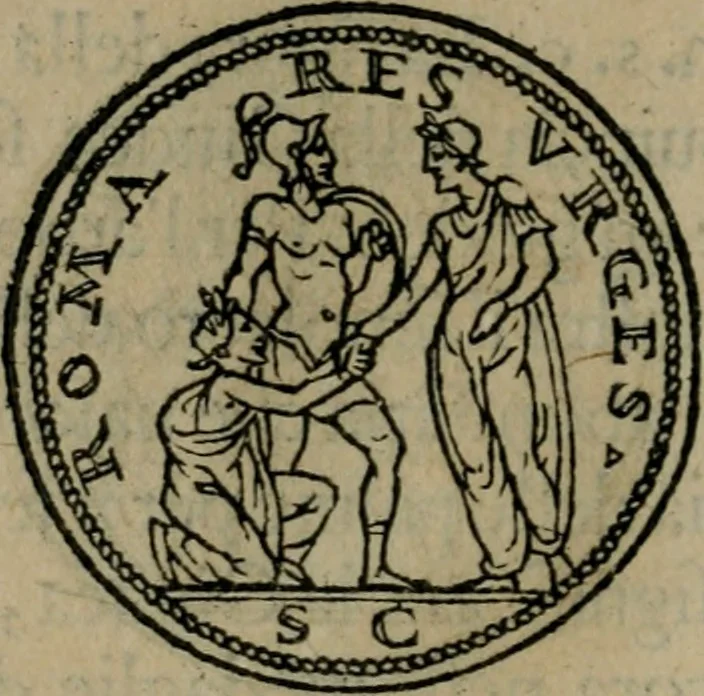 An illustration from Discorso di m. Sebastiano Erizzo, sopra le medaglie antiche : con la particolar dichiaratione di molti riuersi, 1559, leaf 211