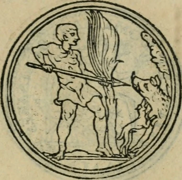 An illustration from Discorso di m. Sebastiano Erizzo, sopra le medaglie antiche : con la particolar dichiaratione di molti riuersi, 1559, leaf 212