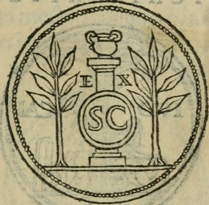 An illustration from Discorso di m. Sebastiano Erizzo, sopra le medaglie antiche : con la particolar dichiaratione di molti riuersi, 1559, leaf 214