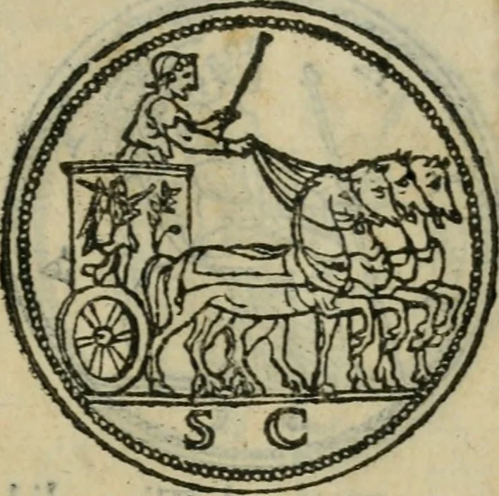 An illustration from Discorso di m. Sebastiano Erizzo, sopra le medaglie antiche : con la particolar dichiaratione di molti riuersi, 1559, leaf 218
