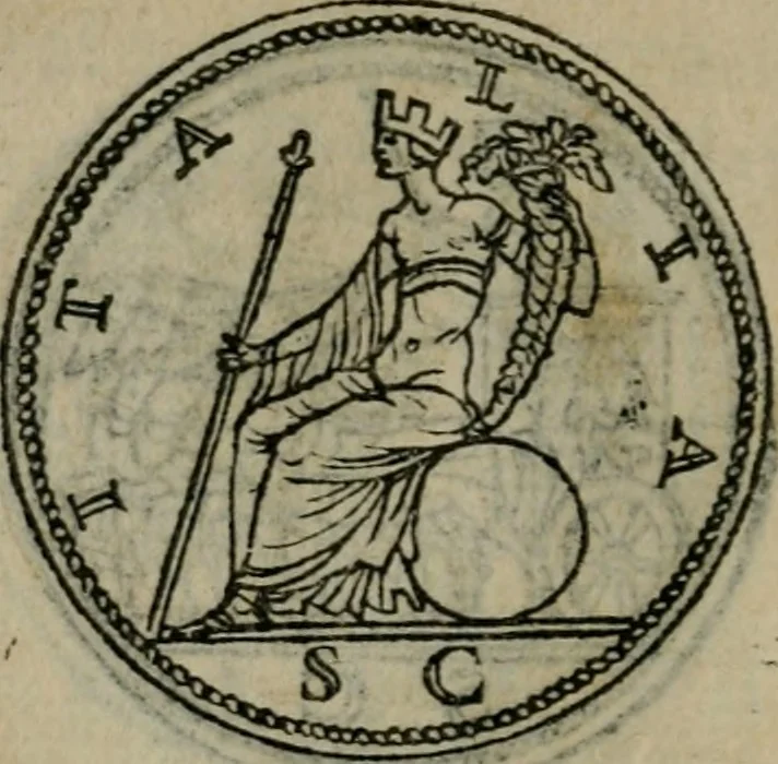 An illustration from Discorso di m. Sebastiano Erizzo, sopra le medaglie antiche : con la particolar dichiaratione di molti riuersi, 1559, leaf 219