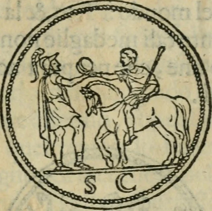 An illustration from Discorso di m. Sebastiano Erizzo, sopra le medaglie antiche : con la particolar dichiaratione di molti riuersi, 1559, leaf 220