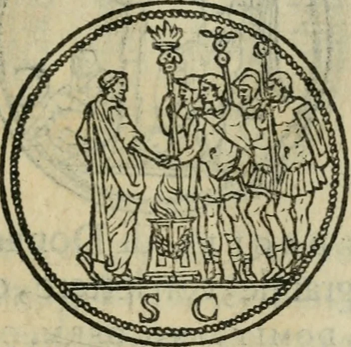An illustration from Discorso di m. Sebastiano Erizzo, sopra le medaglie antiche : con la particolar dichiaratione di molti riuersi, 1559, leaf 224