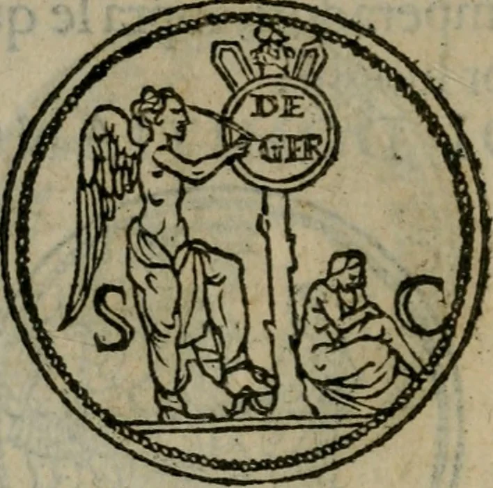 An illustration from Discorso di m. Sebastiano Erizzo, sopra le medaglie antiche : con la particolar dichiaratione di molti riuersi, 1559, leaf 225