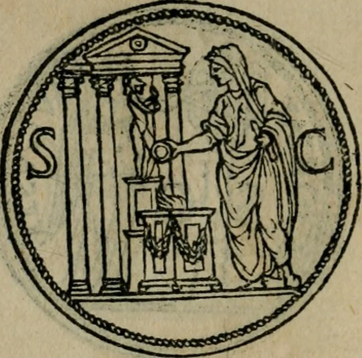 An illustration from Discorso di m. Sebastiano Erizzo, sopra le medaglie antiche : con la particolar dichiaratione di molti riuersi, 1559, leaf 227