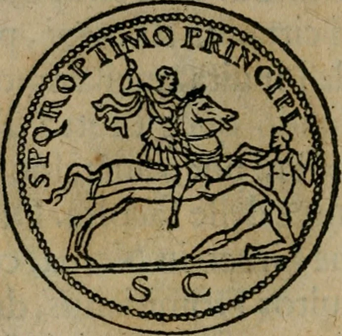An illustration from Discorso di m. Sebastiano Erizzo, sopra le medaglie antiche : con la particolar dichiaratione di molti riuersi, 1559, leaf 241