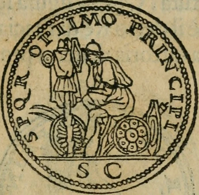 An illustration from Discorso di m. Sebastiano Erizzo, sopra le medaglie antiche : con la particolar dichiaratione di molti riuersi, 1559, leaf 242