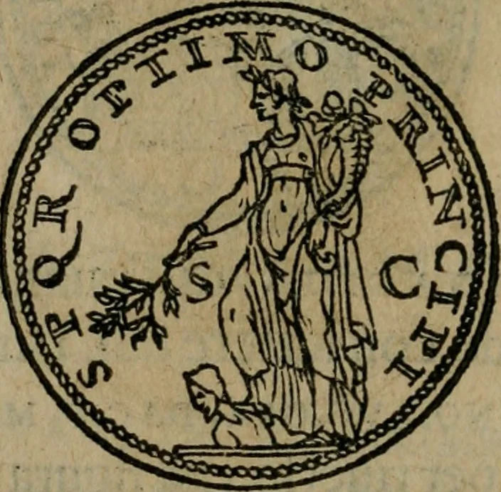 An illustration from Discorso di m. Sebastiano Erizzo, sopra le medaglie antiche : con la particolar dichiaratione di molti riuersi, 1559, leaf 243