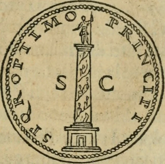 An illustration from Discorso di m. Sebastiano Erizzo, sopra le medaglie antiche : con la particolar dichiaratione di molti riuersi, 1559, leaf 256