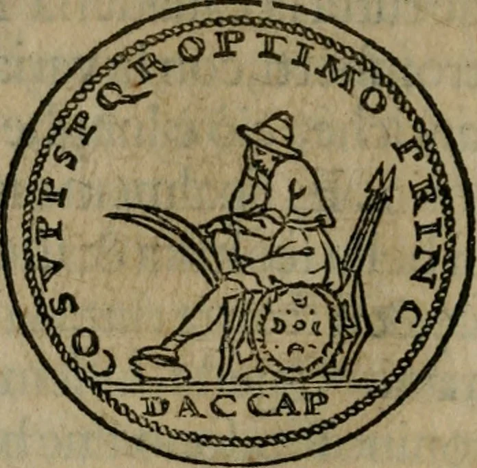 An illustration from Discorso di m. Sebastiano Erizzo, sopra le medaglie antiche : con la particolar dichiaratione di molti riuersi, 1559, leaf 261