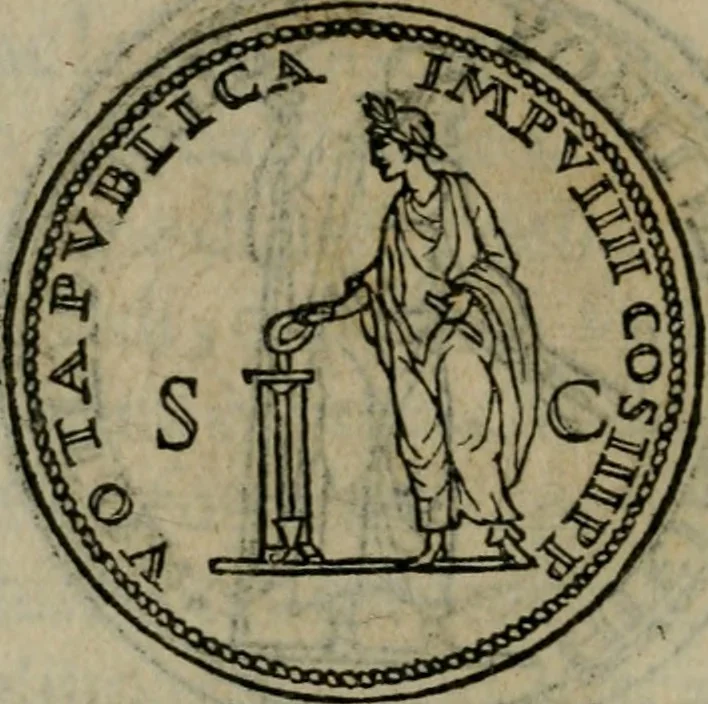 An illustration from Discorso di m. Sebastiano Erizzo, sopra le medaglie antiche : con la particolar dichiaratione di molti riuersi, 1559, leaf 341