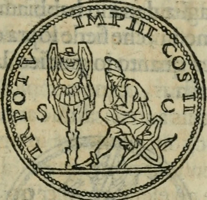 An illustration from Discorso di m. Sebastiano Erizzo, sopra le medaglie antiche : con la particolar dichiaratione di molti riuersi, 1559, leaf 376