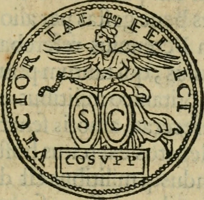 An illustration from Discorso di m. Sebastiano Erizzo, sopra le medaglie antiche : con la particolar dichiaratione di molti riuersi, 1559, leaf 390