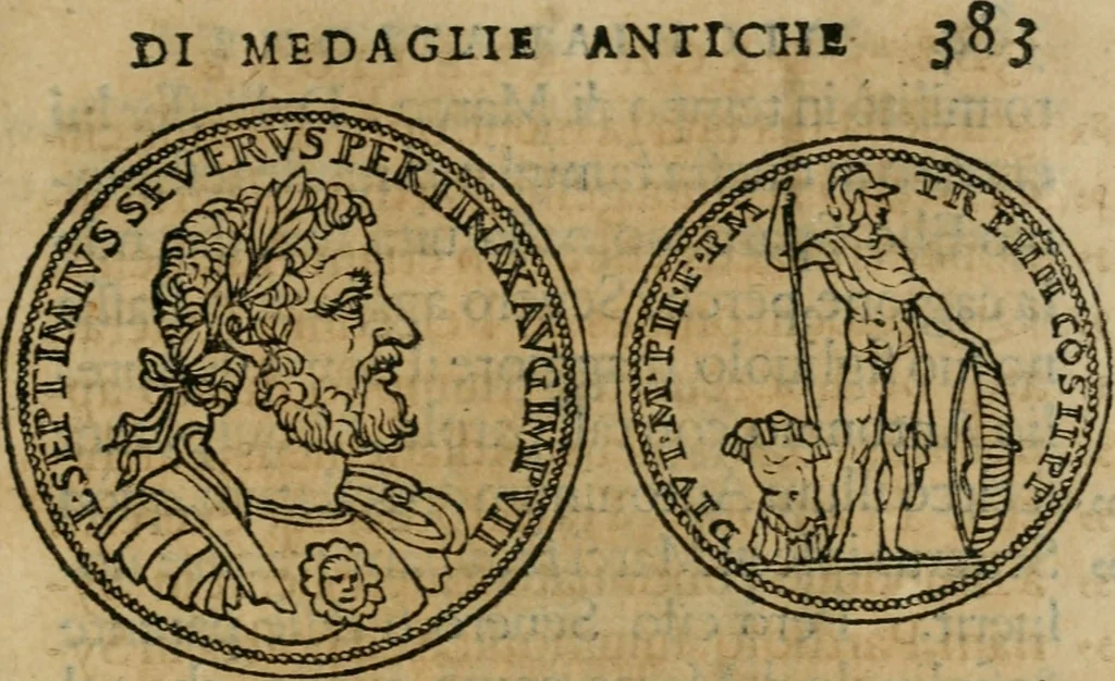 An illustration from Discorso di m. Sebastiano Erizzo, sopra le medaglie antiche : con la particolar dichiaratione di molti riuersi, 1559, leaf 408
