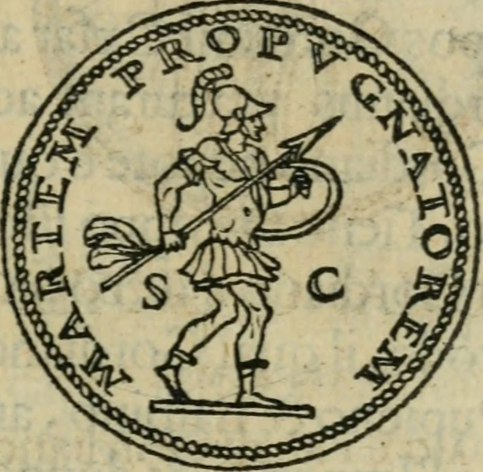 An illustration from Discorso di m. Sebastiano Erizzo, sopra le medaglie antiche : con la particolar dichiaratione di molti riuersi, 1559, leaf 462