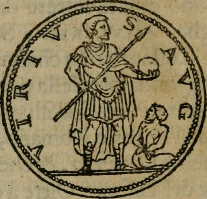 An illustration from Discorso di m. Sebastiano Erizzo, sopra le medaglie antiche : con la particolar dichiaratione di molti riuersi, 1559, leaf 493