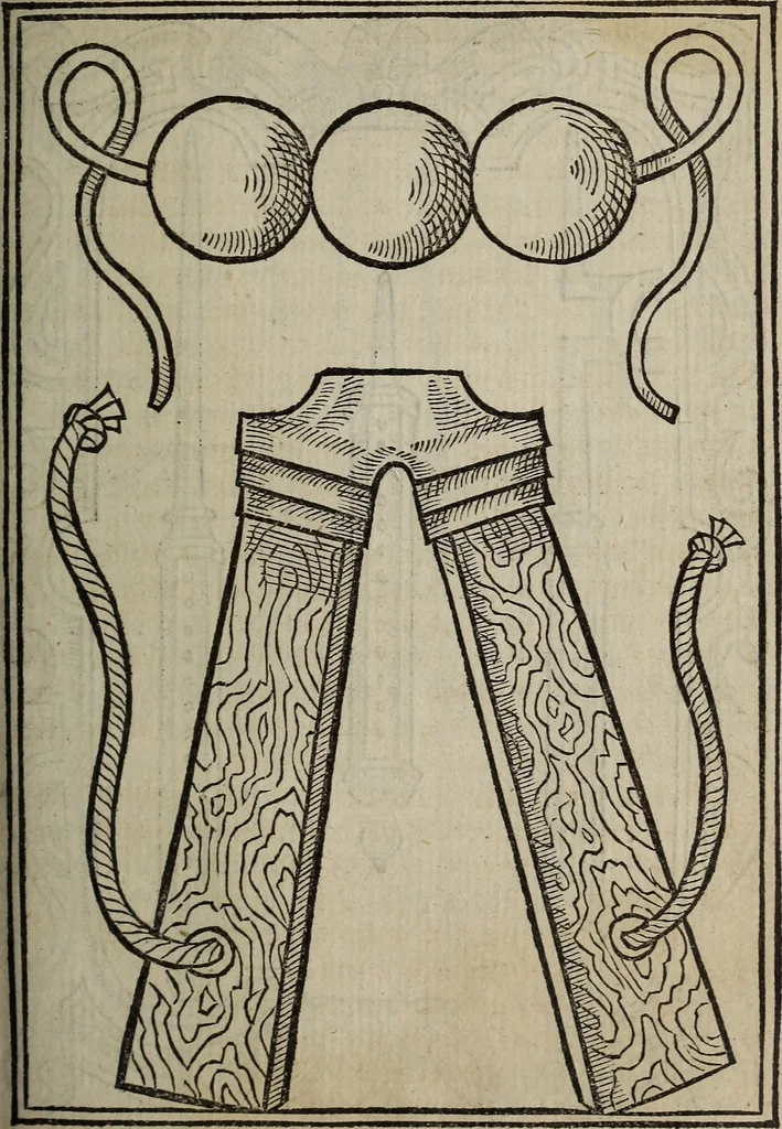 An illustration from The discouerie of witchcraft, : wherein the lewde dealing of witches and witchmongers is notablie detected, the knauerie of coniurors, the impietie of inchantors, the follie of soothsaiers, the impudent falshood of cousenors, the infidelitie of atheists, the pestilent practices of Pythonists, the curiositie of figure casters, the vanitie of dreamers, the beggerlie art of alcumystrie, the abhomination of idolatrie, the horrible art of poisoning, the vertue and power of naturall magike, and all the conueiances of legierdemaine and iuggling are deciphered: and many other things opened, which have long lien hidden, howbeit verie necessarie to be knowne. : Heerevnto is added a treatise vpon the nature and substance of spirits and diuels, & c, 1584, leaf 386