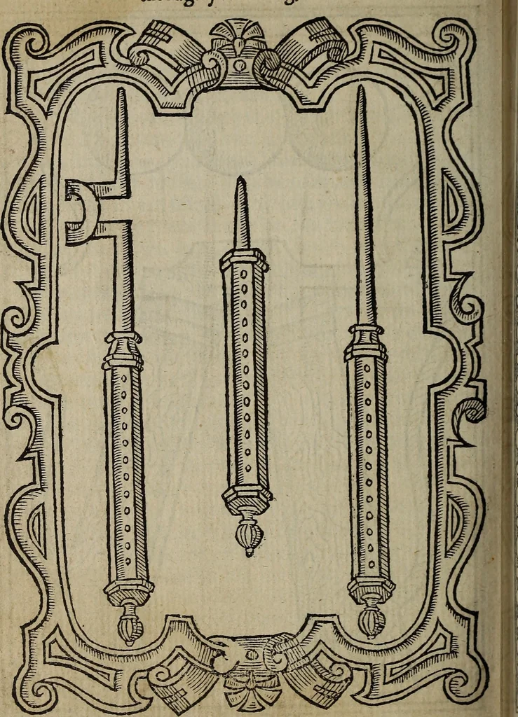 An illustration from The discouerie of witchcraft, : wherein the lewde dealing of witches and witchmongers is notablie detected, the knauerie of coniurors, the impietie of inchantors, the follie of soothsaiers, the impudent falshood of cousenors, the infidelitie of atheists, the pestilent practices of Pythonists, the curiositie of figure casters, the vanitie of dreamers, the beggerlie art of alcumystrie, the abhomination of idolatrie, the horrible art of poisoning, the vertue and power of naturall magike, and all the conueiances of legierdemaine and iuggling are deciphered: and many other things opened, which have long lien hidden, howbeit verie necessarie to be knowne. : Heerevnto is added a treatise vpon the nature and substance of spirits and diuels, & c, 1584, leaf 387