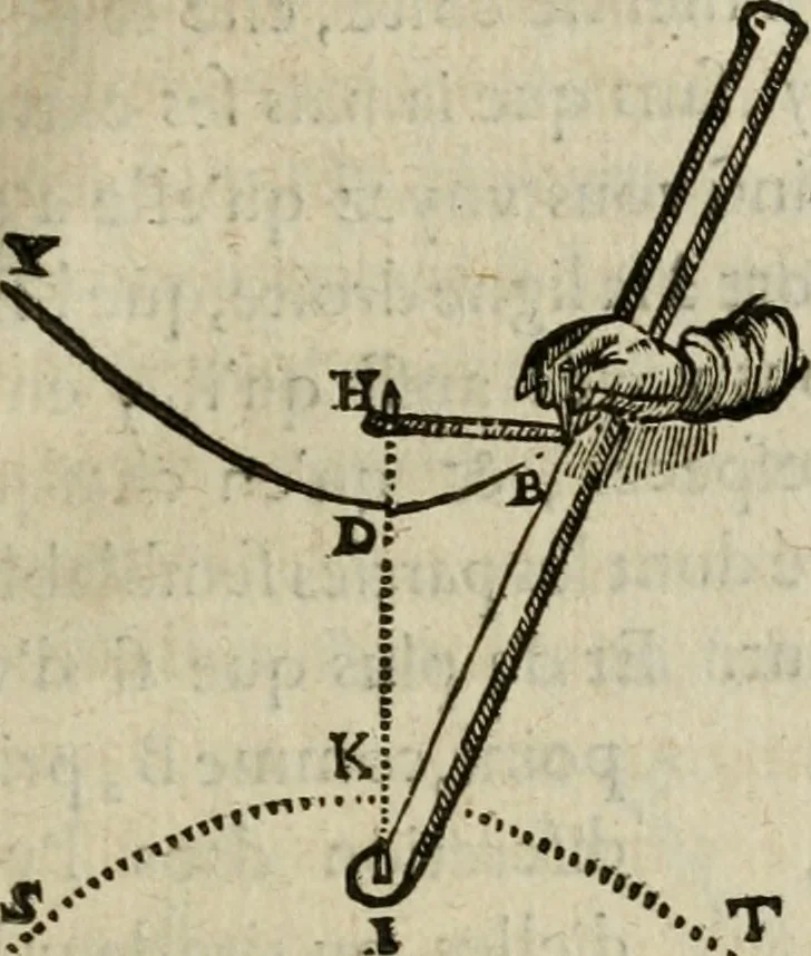 An illustration from Discours de la methode : pour bien conduire sa raison, & chercher la verité dans les sciences : Plus La dioptrique, et Les meteores. Qui sont des essais de cette methode., 1667, leaf 184
