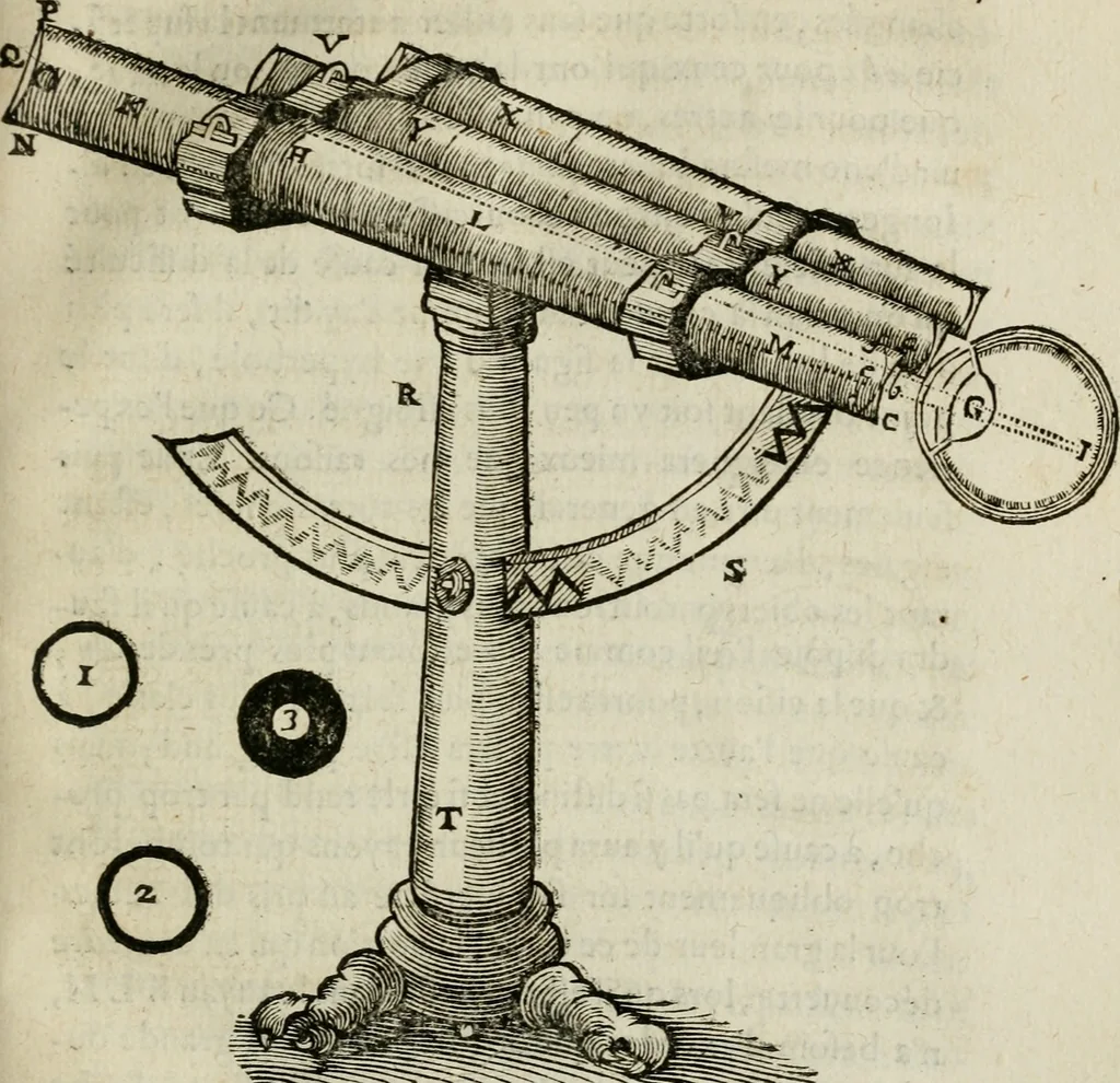 An illustration from Discours de la methode : pour bien conduire sa raison, & chercher la verité dans les sciences : Plus La dioptrique, et Les meteores. Qui sont des essais de cette methode., 1667, leaf 210