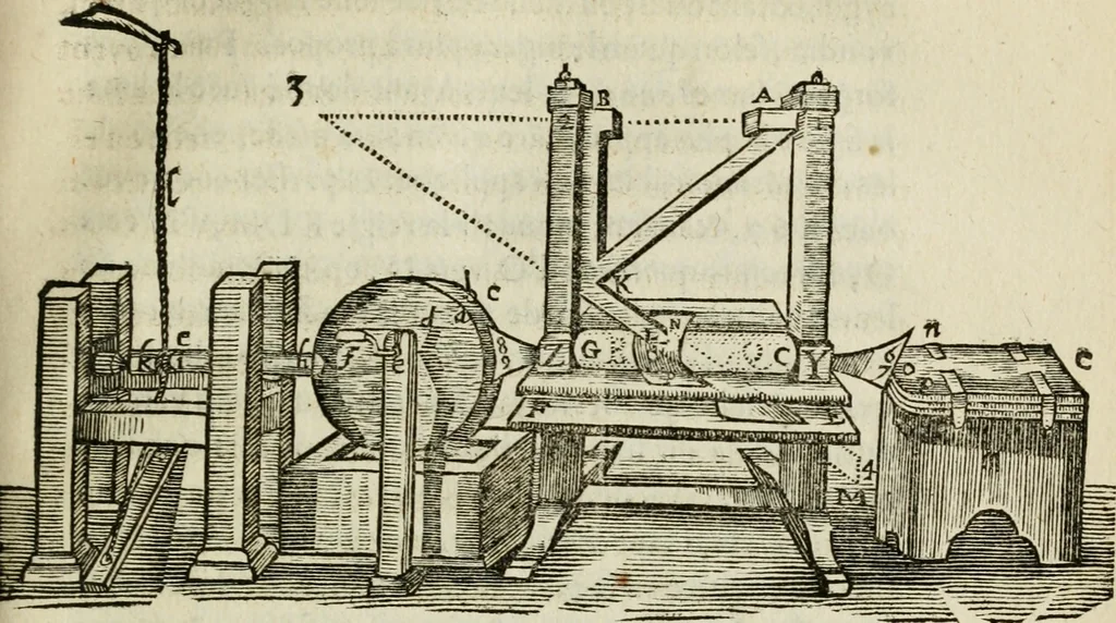 An illustration from Discours de la methode : pour bien conduire sa raison, & chercher la verité dans les sciences : Plus La dioptrique, et Les meteores. Qui sont des essais de cette methode., 1667, leaf 230