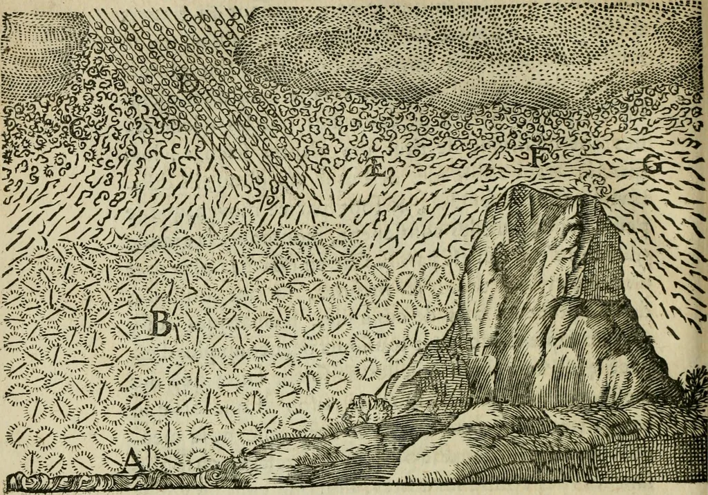 An illustration from Discours de la methode : pour bien conduire sa raison, & chercher la verité dans les sciences : Plus La dioptrique, et Les meteores. Qui sont des essais de cette methode., 1667, leaf 251