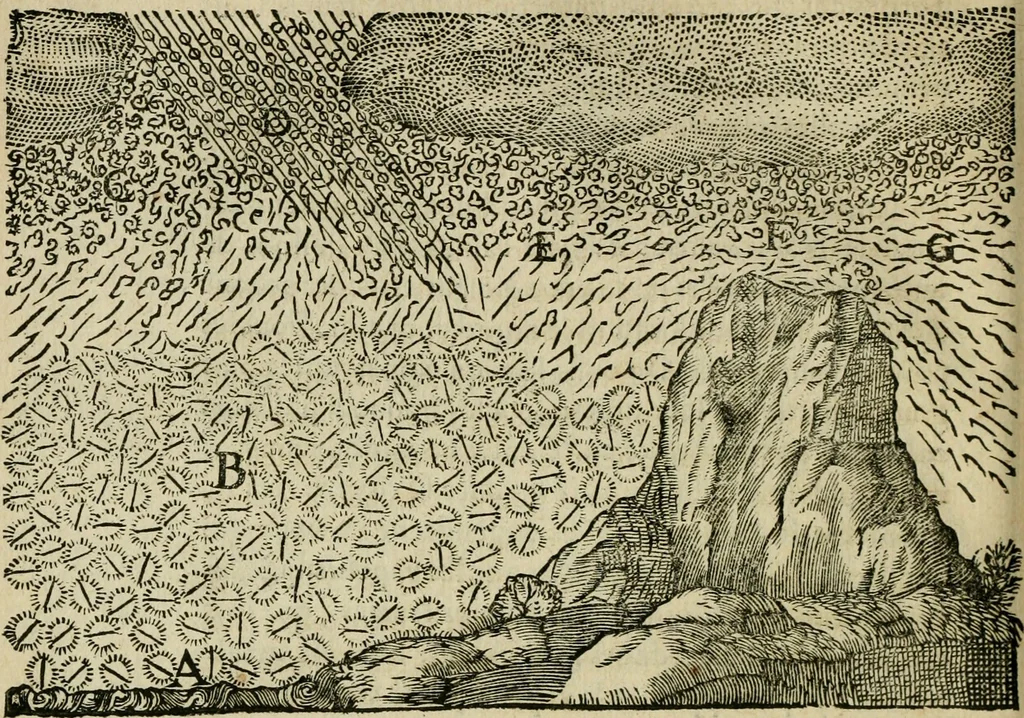 An illustration from Discours de la methode : pour bien conduire sa raison, & chercher la verité dans les sciences : Plus La dioptrique, et Les meteores. Qui sont des essais de cette methode., 1667, leaf 253